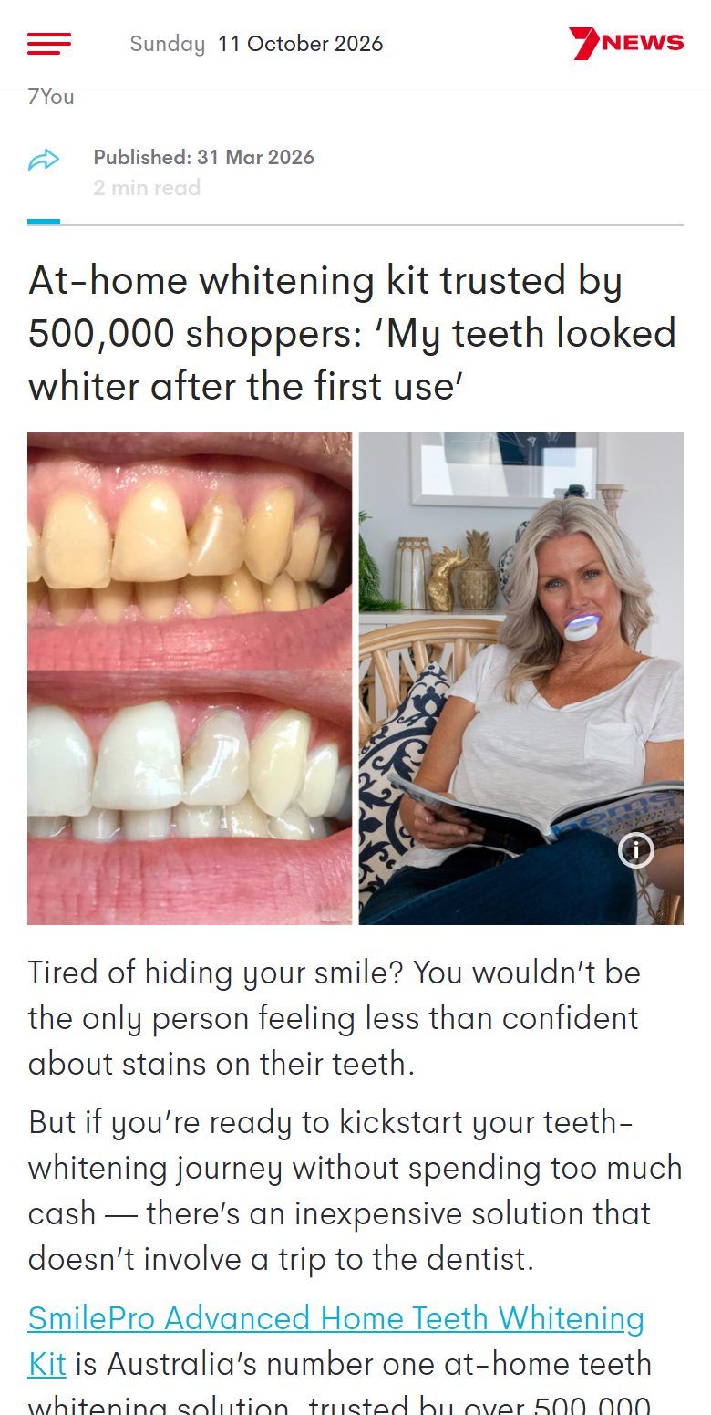 7NEWS: At-home whitening kit trusted by 500,000 shoppers: 'My teeth looked whiter after the first use'