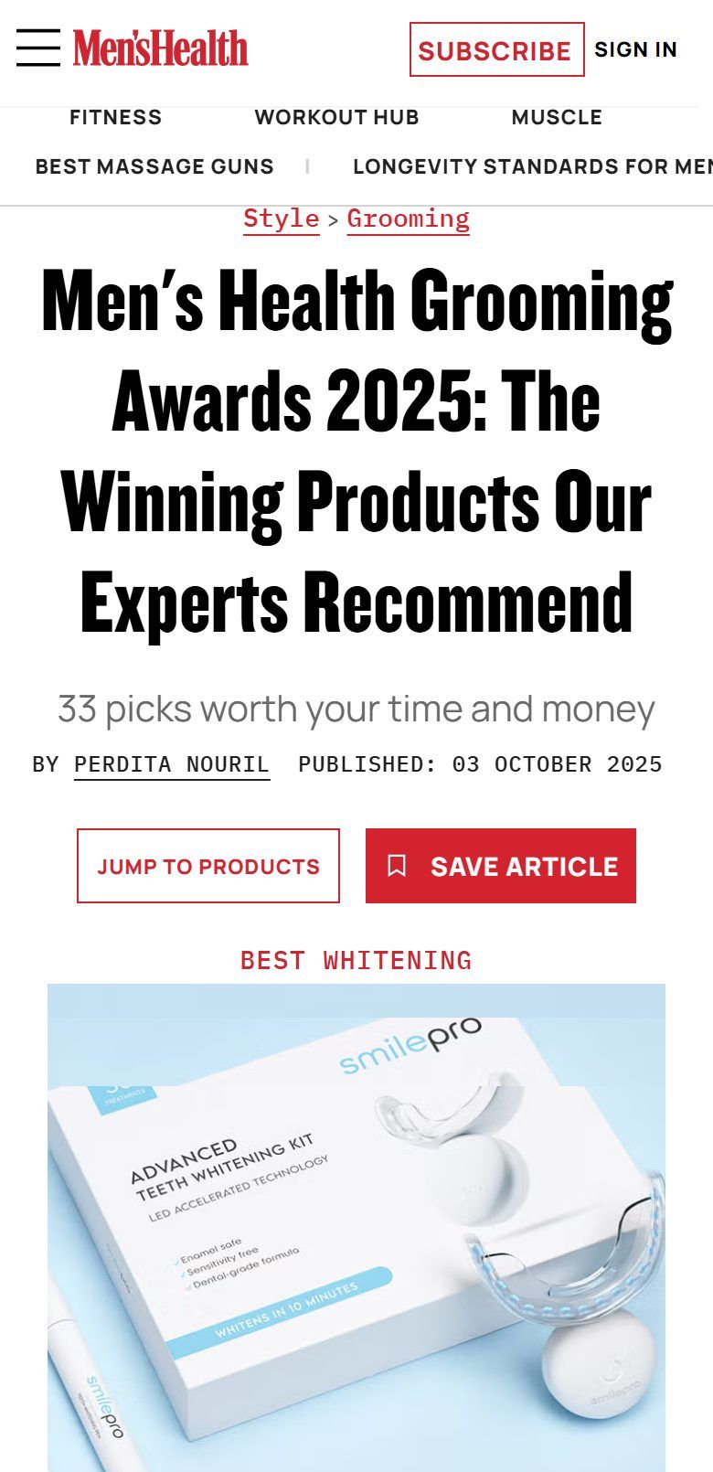 Men's Health: Men's Health Grooming Awards 2025: the winning products our experts recommend