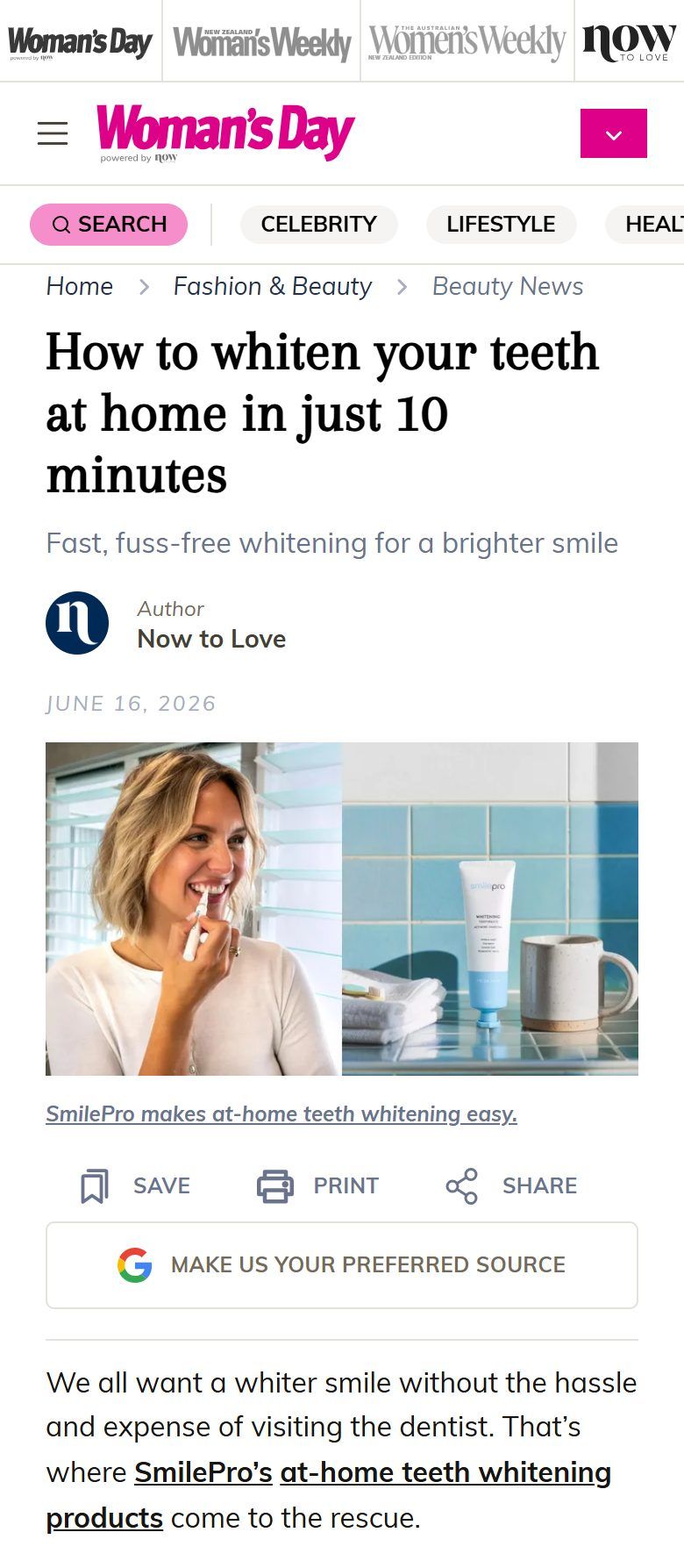Now To Love: How to whiten your teeth at home in just 10 minutes